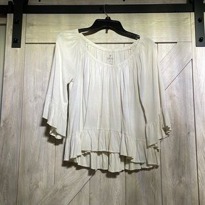 White top with bell sleeves